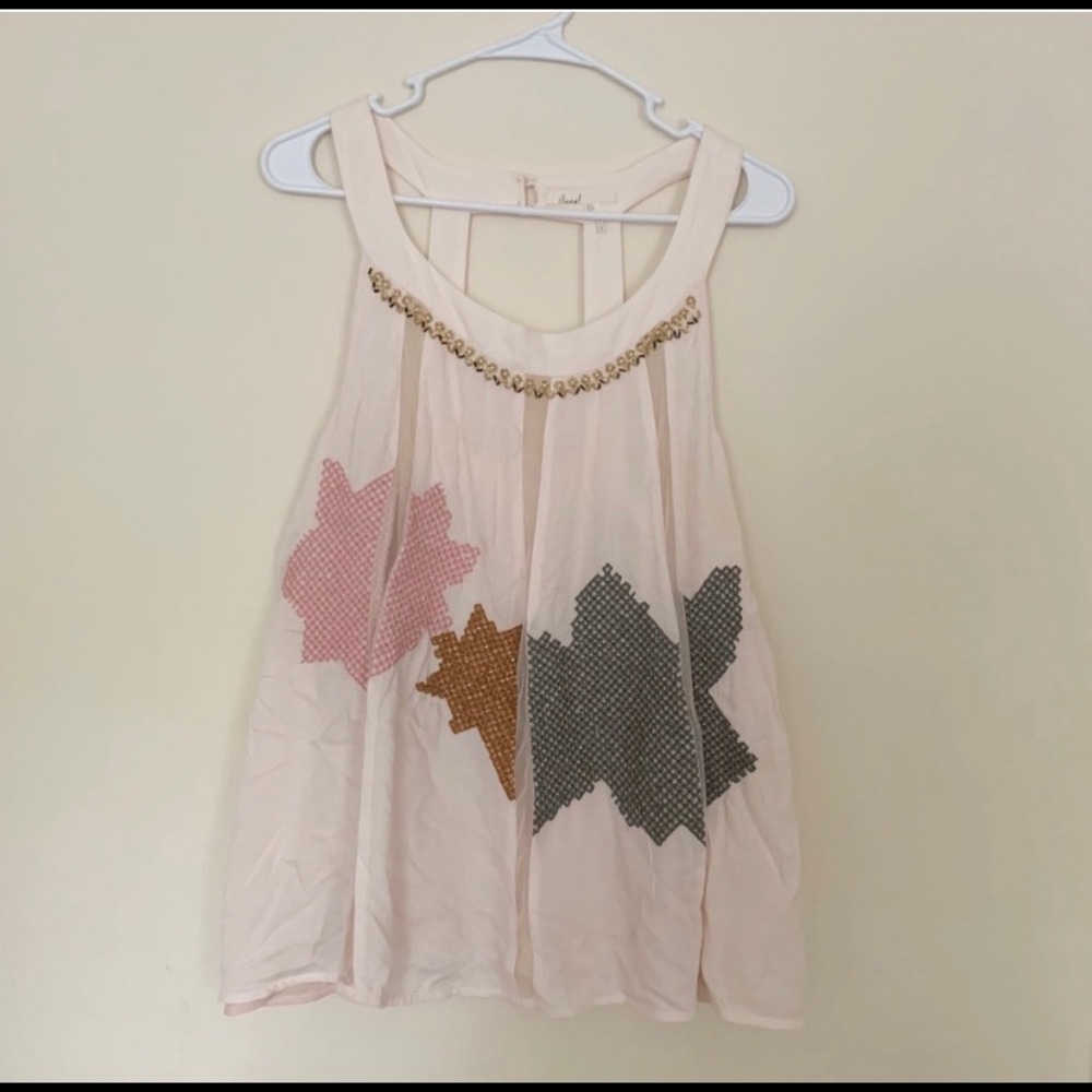Anthropology Floreat beaded summer top